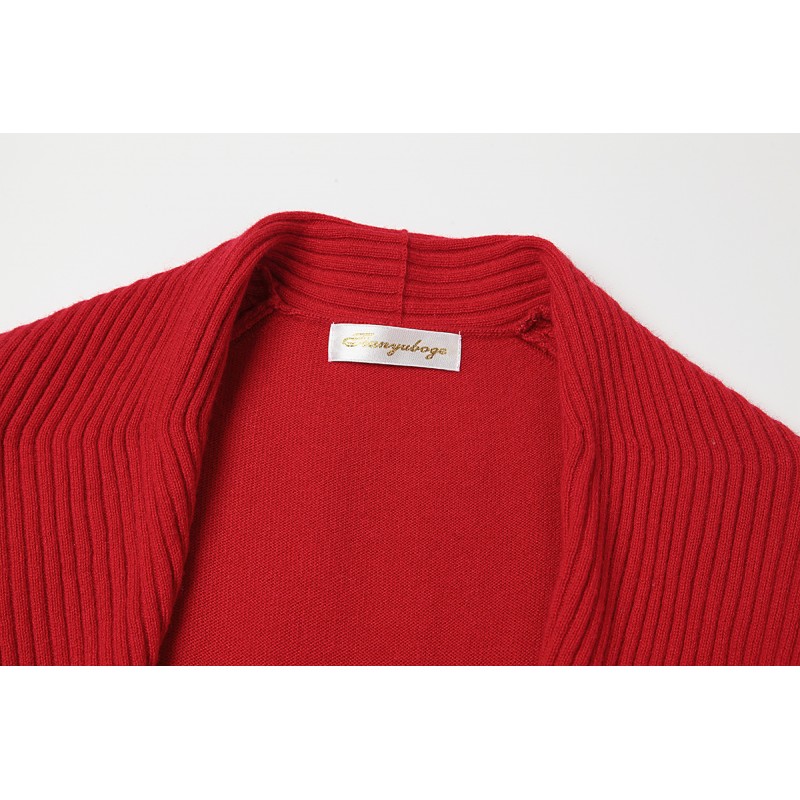 Pure Cashmere Sweater Women Cardigan Red Natural Fabric Soft Warm High Quality Free Shipping